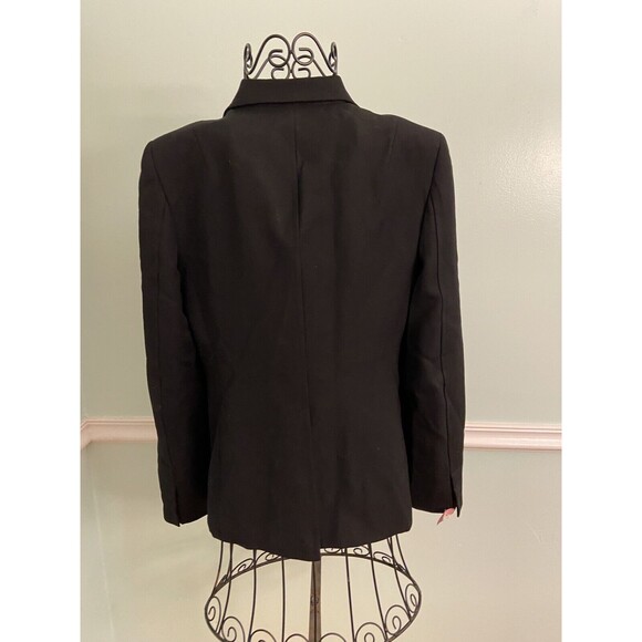 J Crew 10 Black Blazer Hidden Button 100% Wool  Career Jacket - Picture 3 of 5